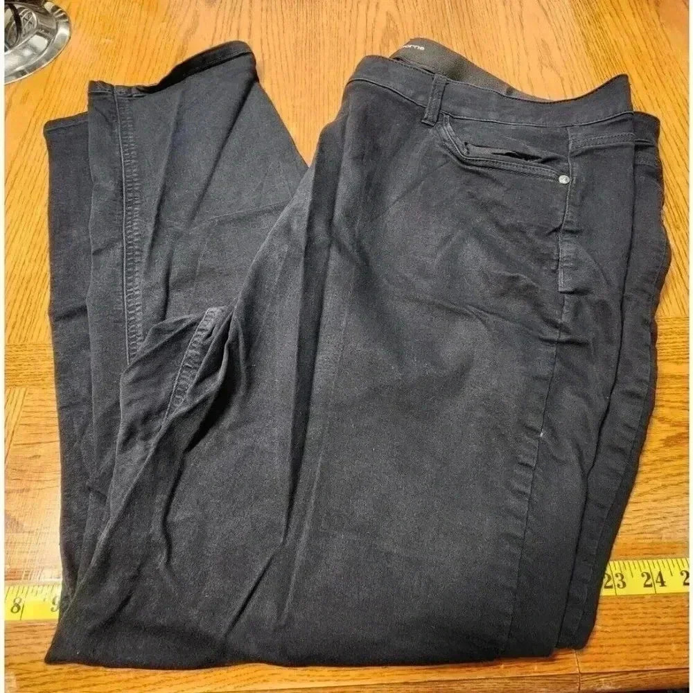 Liz Claiborne Black Sara Slim Pants Plus Size 24W, Inseam 29"